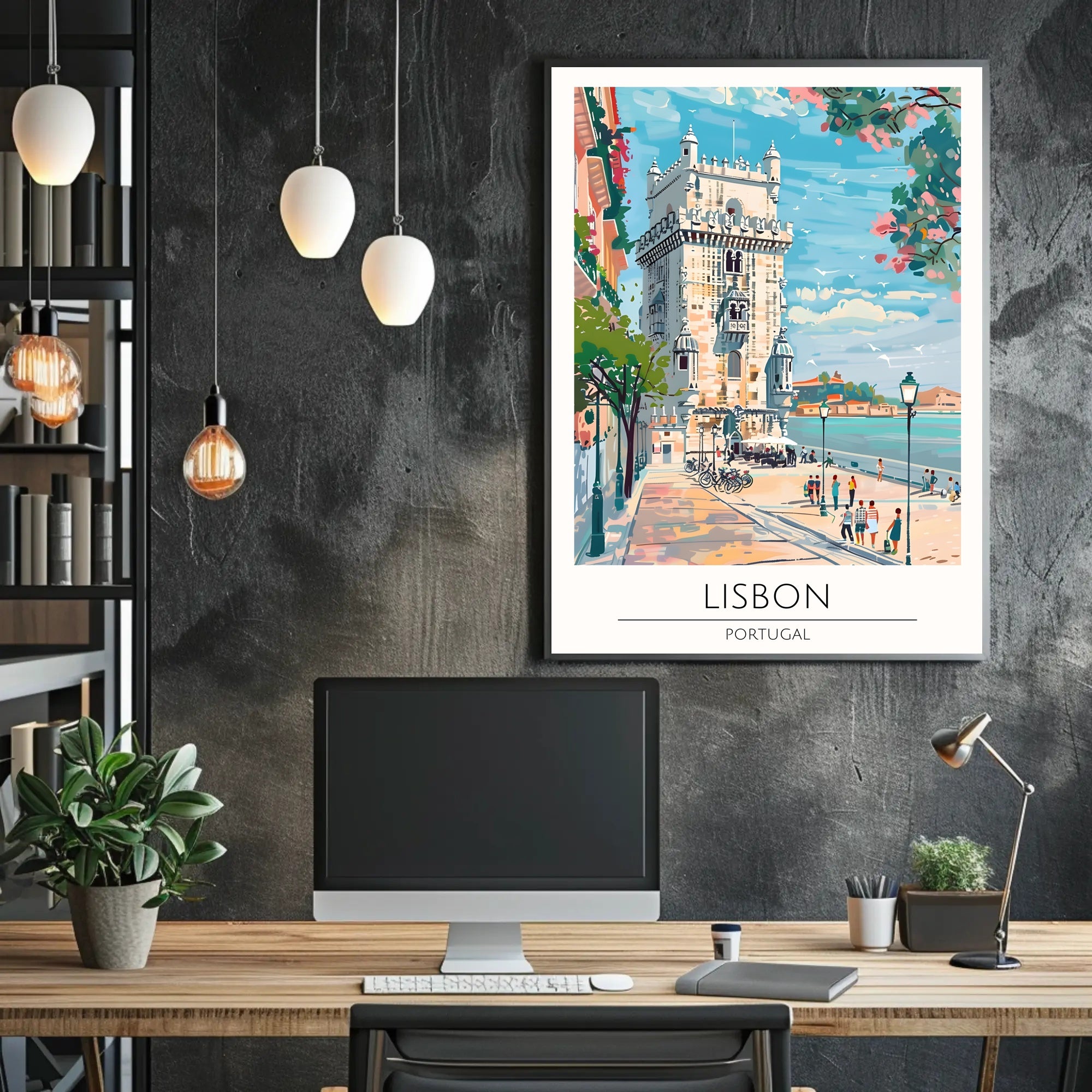 Lisbon's Coastal Charm Poster PosterGoat