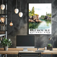 Isle Royale Watercolor Wall Art Poster