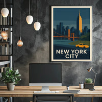 New York City Poster Modern Travel Iconic Bold Wall Art