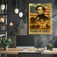 Franklin Pierce 14th President of the United States Layered Digital Collage Poster