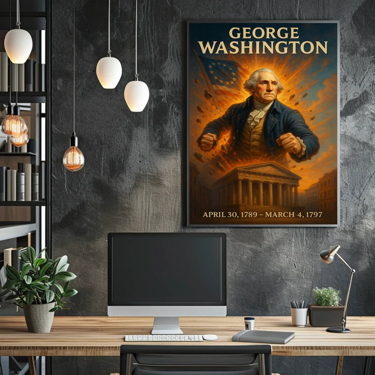 George Washington Vintage Presidential Leadership Historical Poster