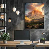 Guadalupe Mountains Travel Poster Vintage Sunset