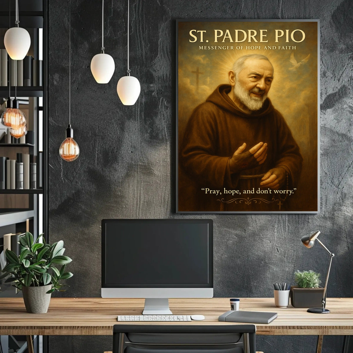 St. Padre Pio Messenger of Hope and Faith Poster