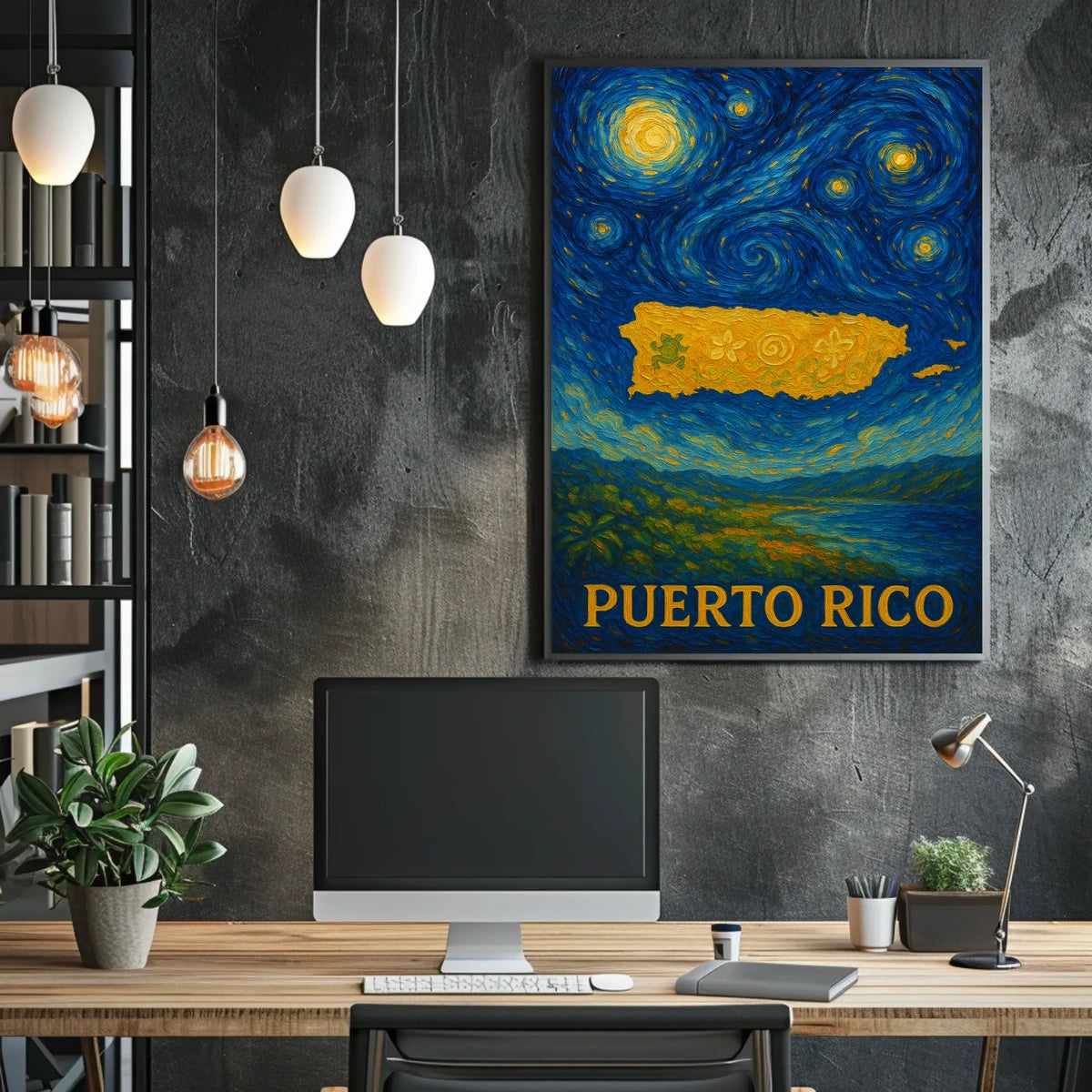 PUERTO RICO Starry Night Cultural or Heritage Poster