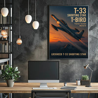 Lockheed T-33 Jet Trainer Aviation Art - Poster