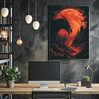 Epic Dragon Battle: Medieval Fantasy Art Poster PosterGoat