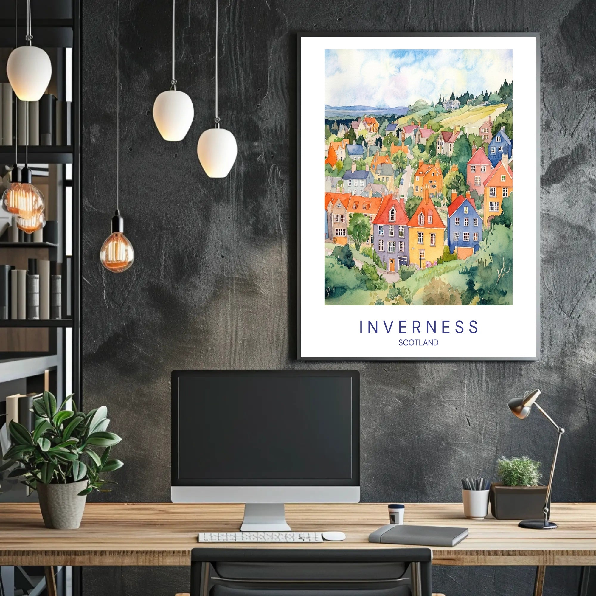 Inverness Scenic Illustration Poster PosterGoat