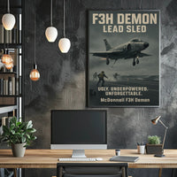 McDonnell F3H Demon Vintage Jet Fighter Poster