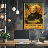 John Quincy Adams 6th President of the United States Layered Digital Collage Poster