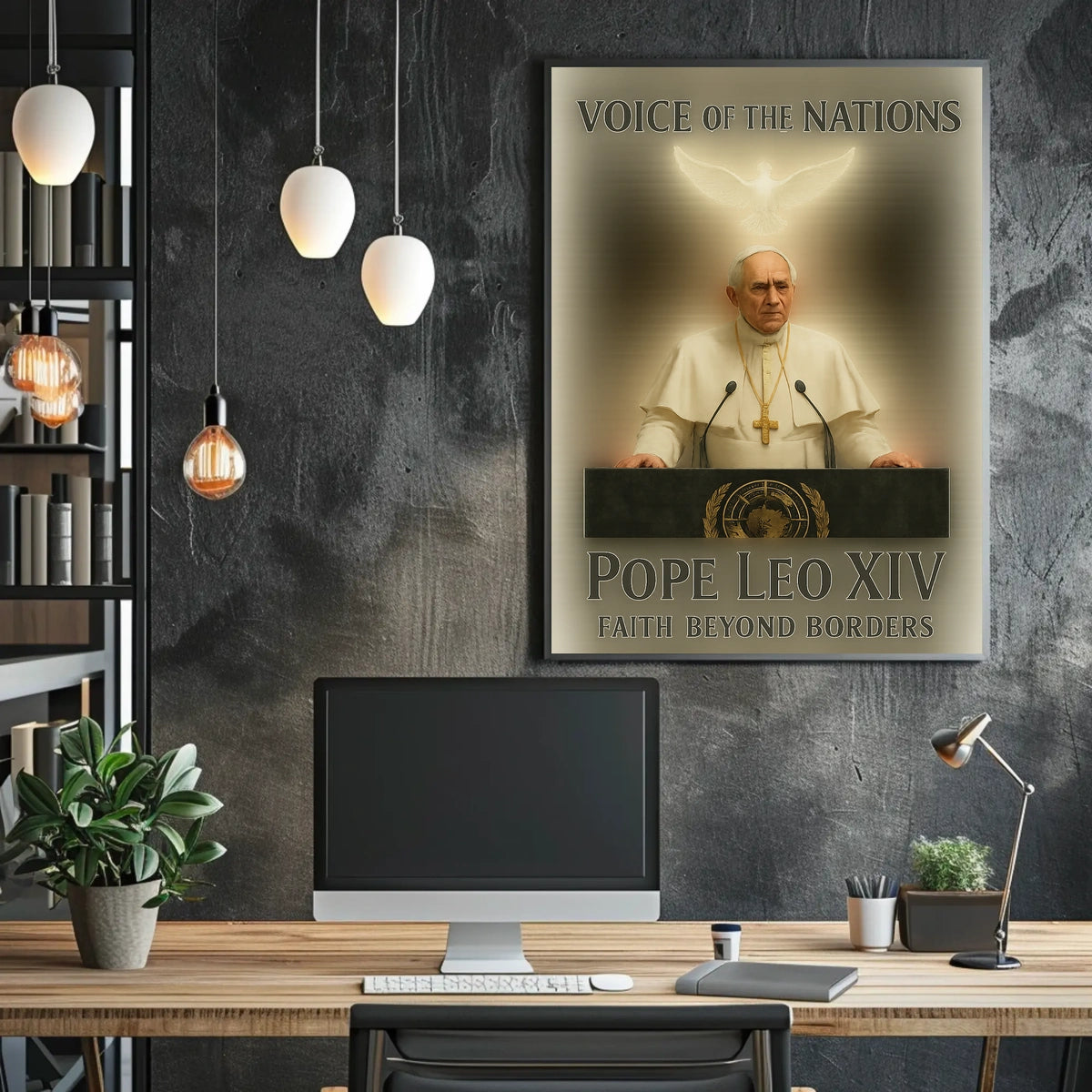 Pope Leo Xiv Faith Beyond Borders Poster