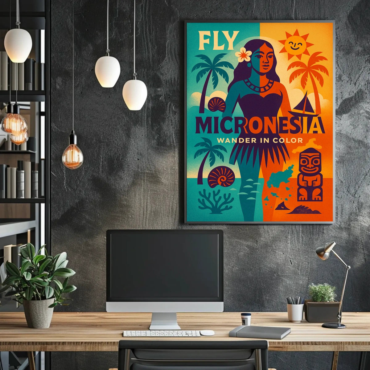 Fly Micronesia Wander in Color Poster