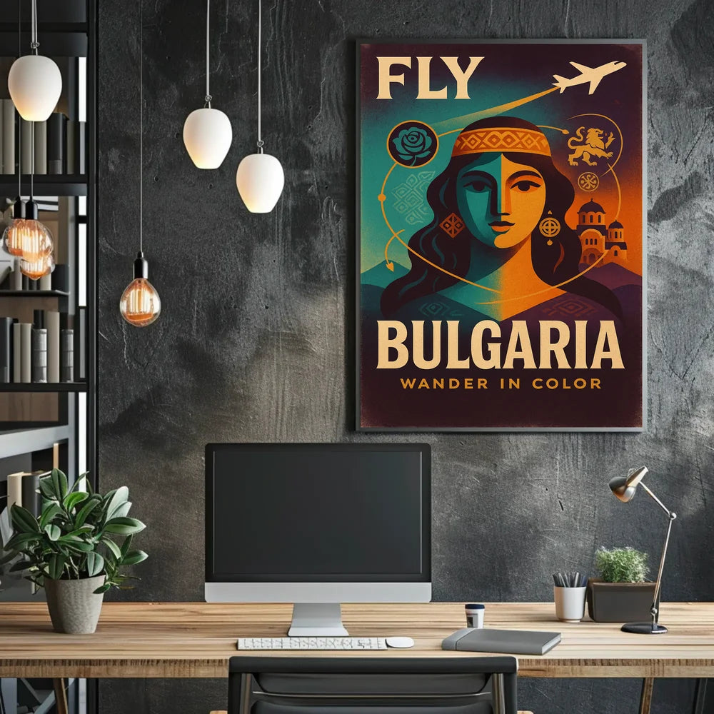 Fly Bulgaria Vintage Travel Poster PosterGoat