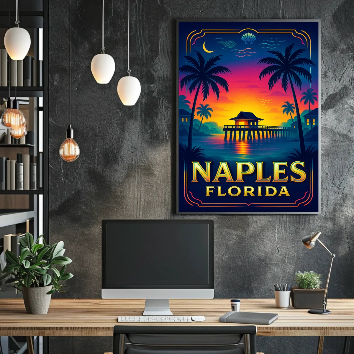 Naples, Florida Tropical Sunset Poster