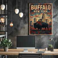 Buffalo Skyline Wanderlust Wall Art Poster