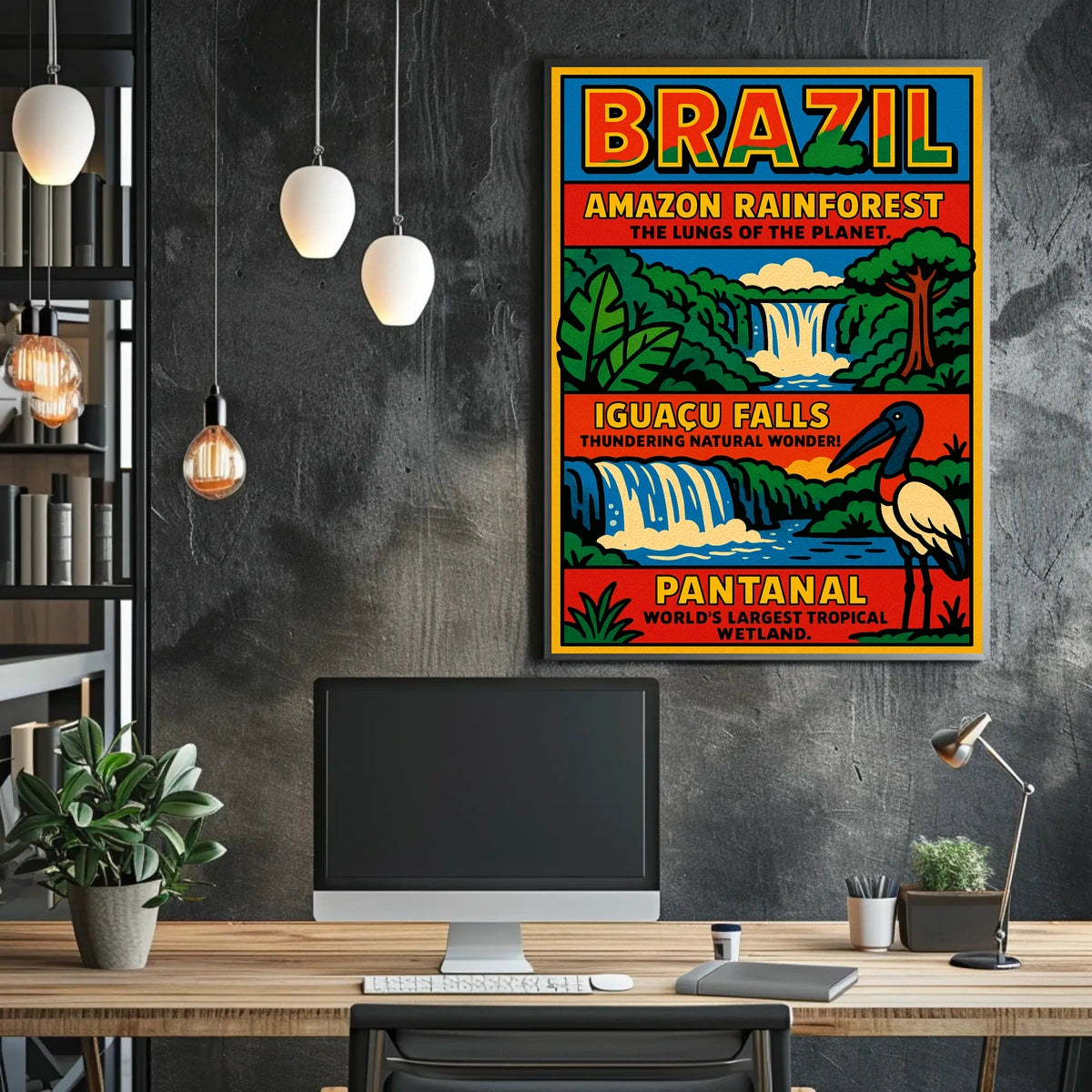 Brazil's Wonders Vintage Travel Poster Art Print