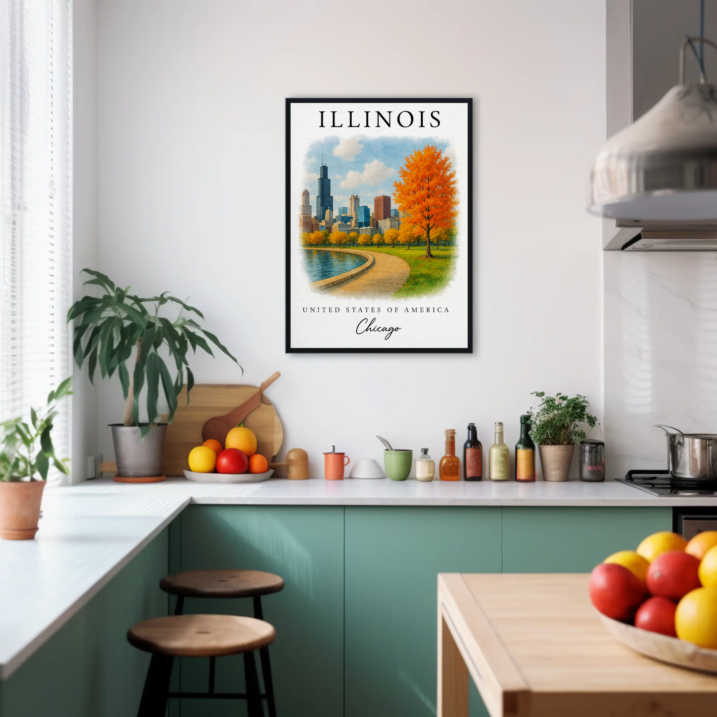 Illinois, Chicago Signature Series Vintage Travel Poster
