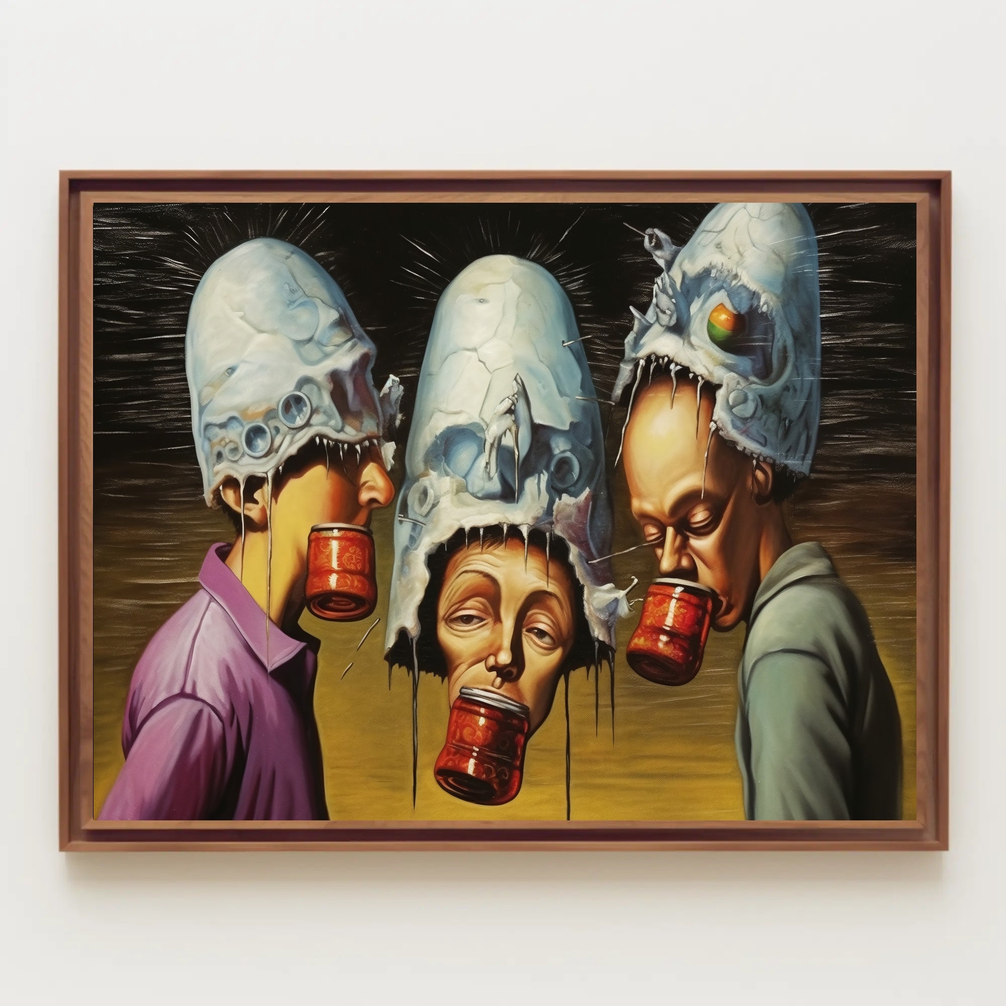 Skull-Helmets Surreal Fantasy Scene Art Poster