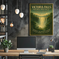 Victoria Falls Nature's Spectacle Vintage Travel Poster