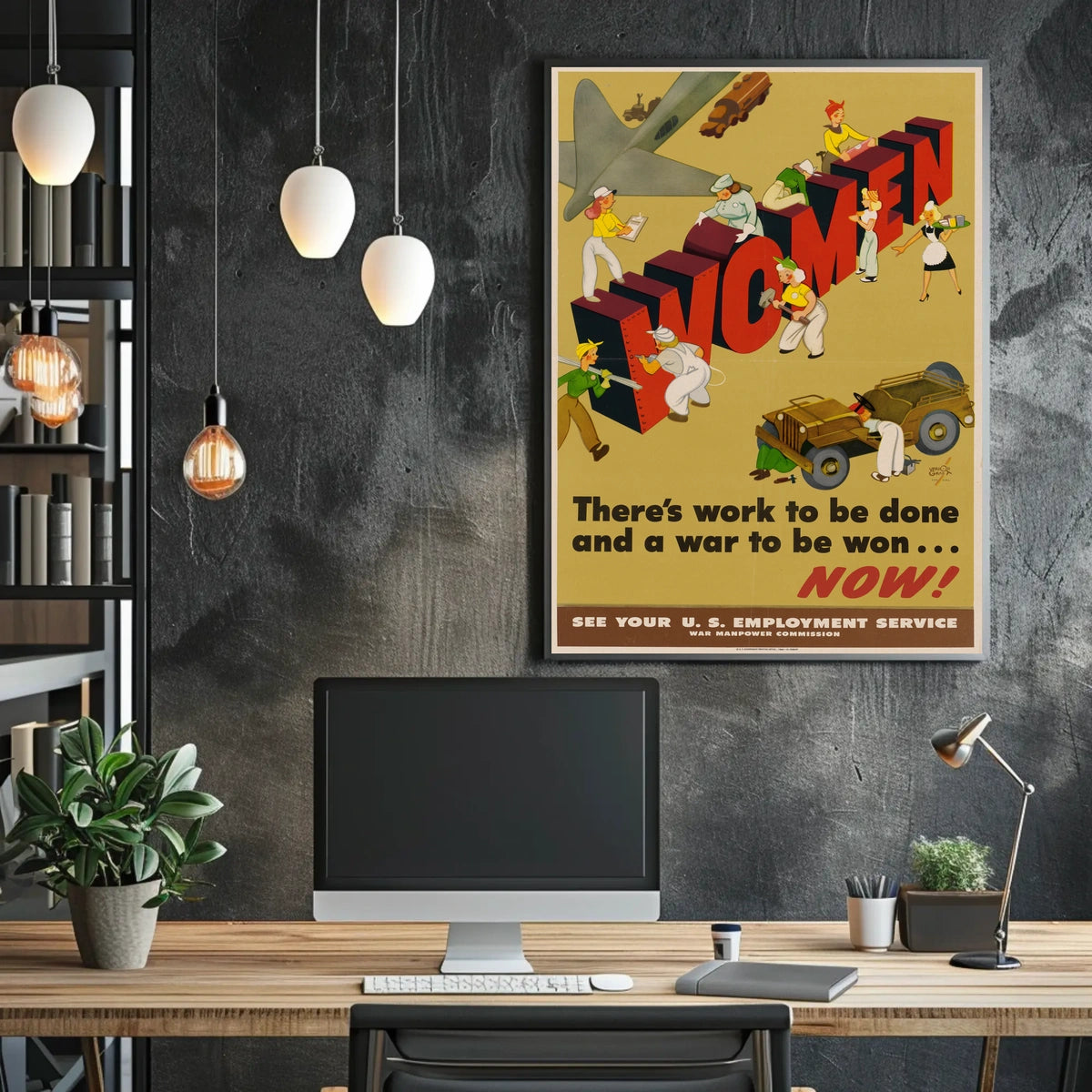 Women Empowerment WWII Patriotic Propaganda Poster
