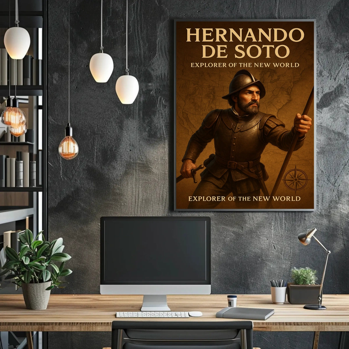 Hernando De Soto Explorer Of The New Poster