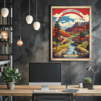 West Virginia Vintage Travel Illustration Poster