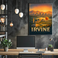 Irvine Cityscape Poster Modern Travel Wall Art Print