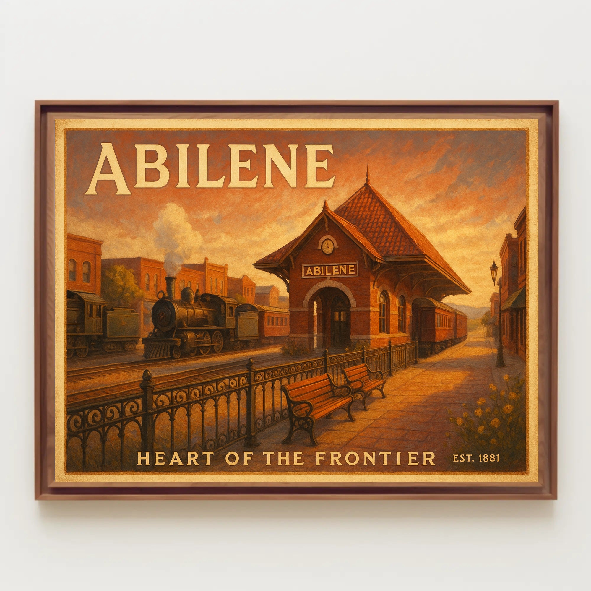 Abilene Railway Station Travel Poster Art Print