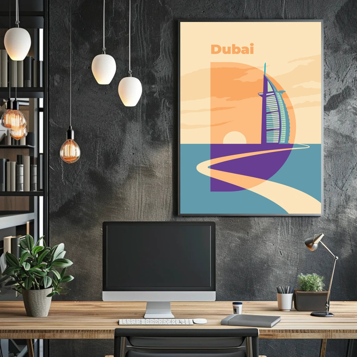 Dubai Skyline Illustration Poster