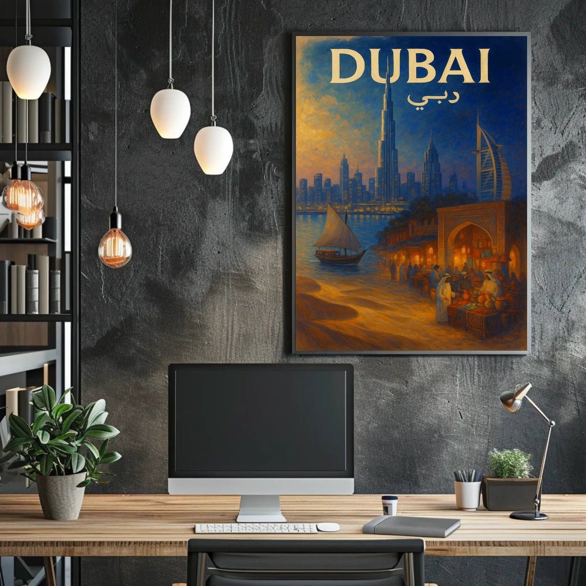 Dubai Cityscape Poster Tradition Modernity For Home Decor