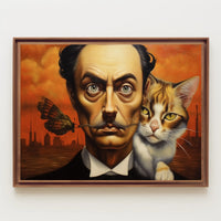 Surreal Urban Portrait with Man and Cat – Artistic Poster