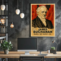 James Buchanan 15th President of the United States Layered paper Collage Poster