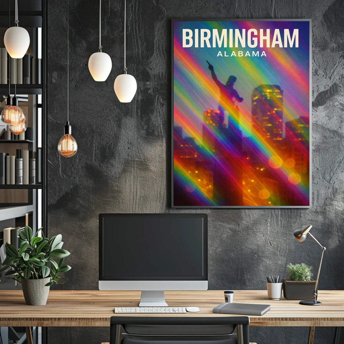 Birmingham, Alabama Vibrant Cityscape Poster