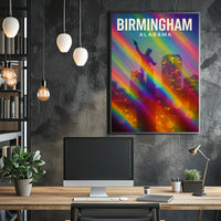 Birmingham, Alabama Vibrant Cityscape Poster