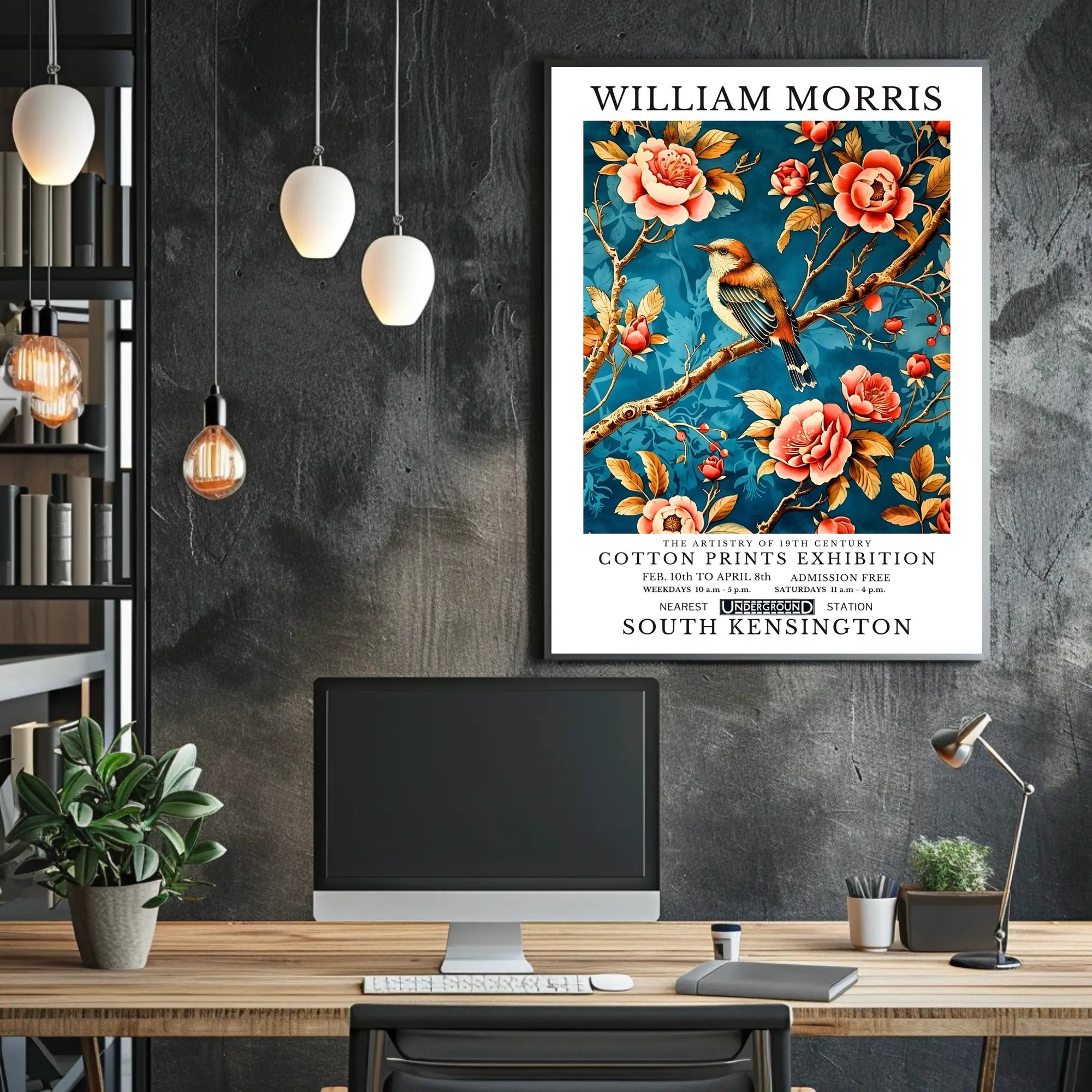 Victorian Cotton Prints Exhibition by William Morris Poster