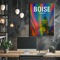 Boise Idaho Vibrant Cityscape Digital Painting Poster