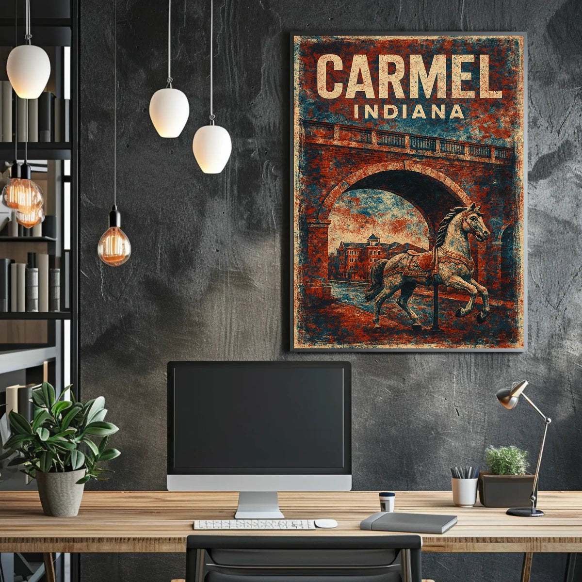 Carmel Indiana Vintage Charm Home Decor Poster