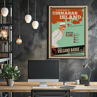 Cinnabar Island Retro Poster: Pokémon Adventure Travel Poster PosterGoat