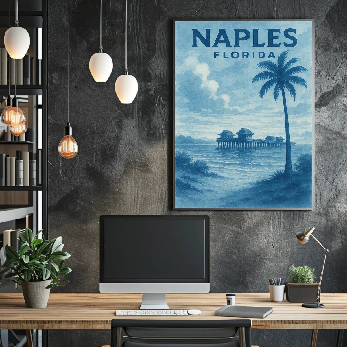 Naples Florida Poster Wall Art Coastal Beach Vibes 18x24