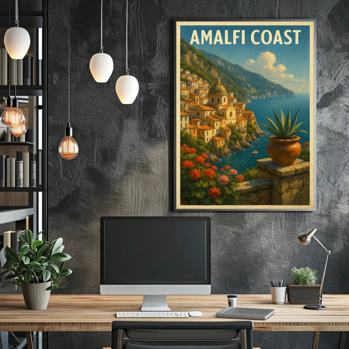 Amalfi Coast Poster Wall Art For Coastal Home Decor