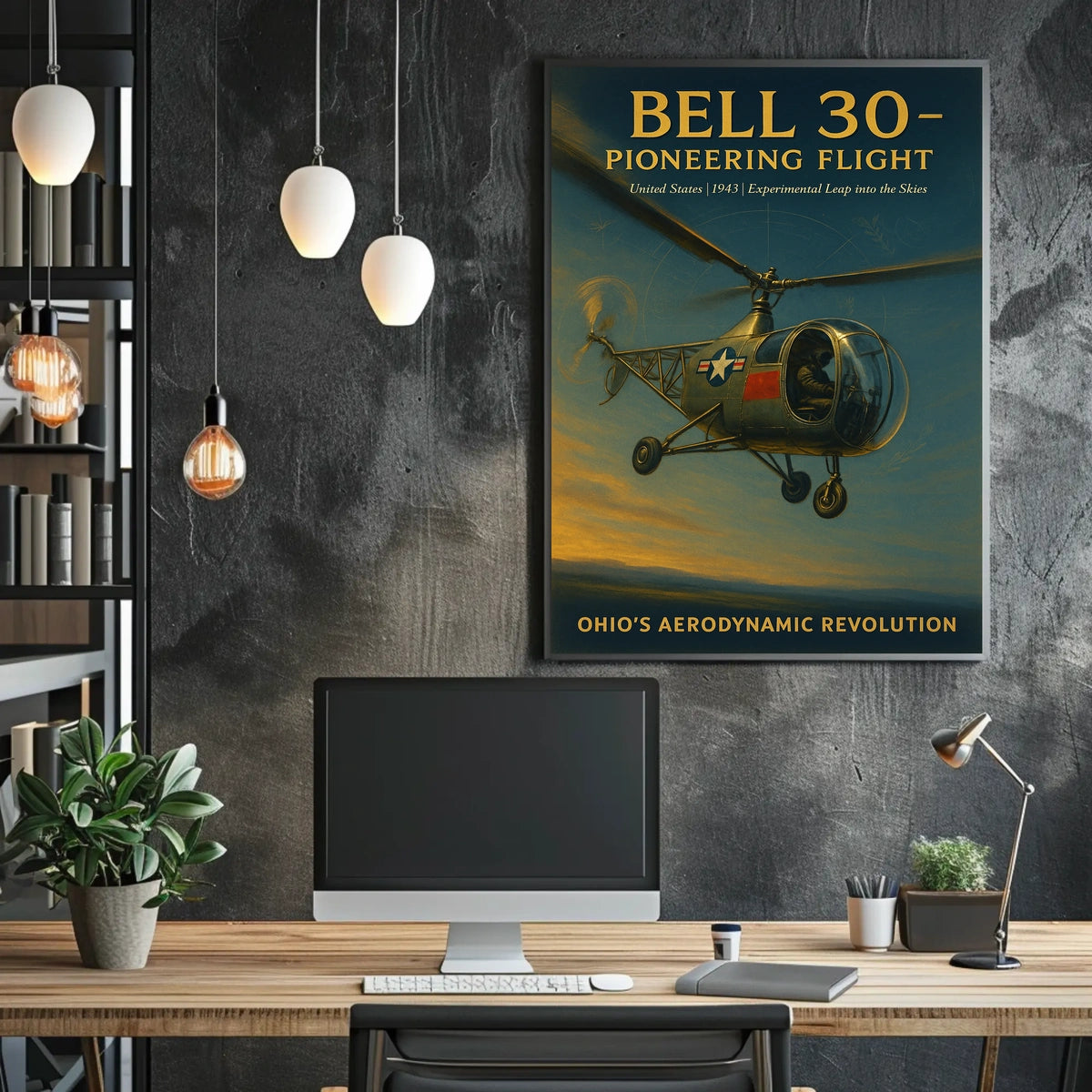 Bell 30 Vintage Aviation Poster: Bold Innovation