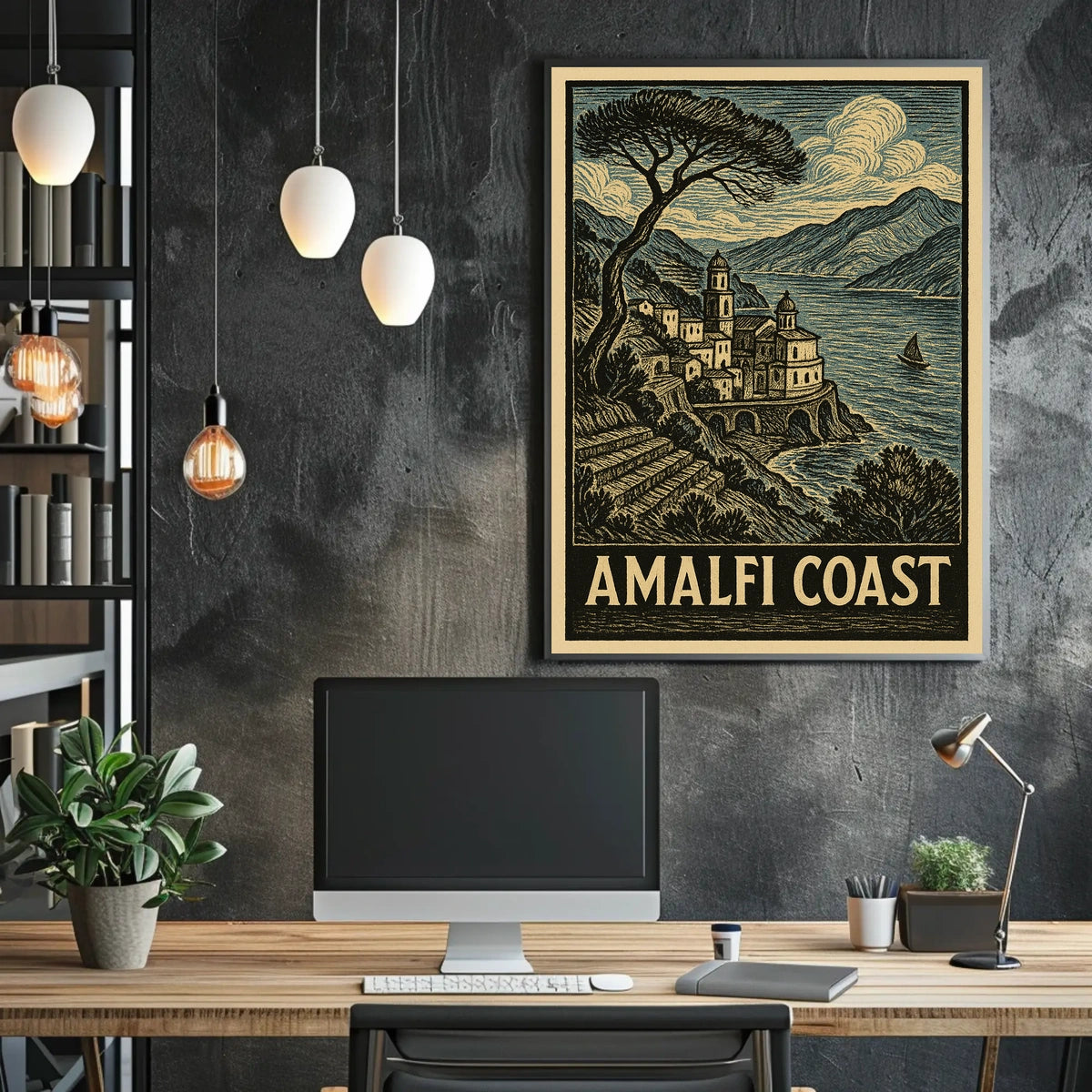 Amalfi Coast Poster Wall Art 18x24 Scenic Seaside Print