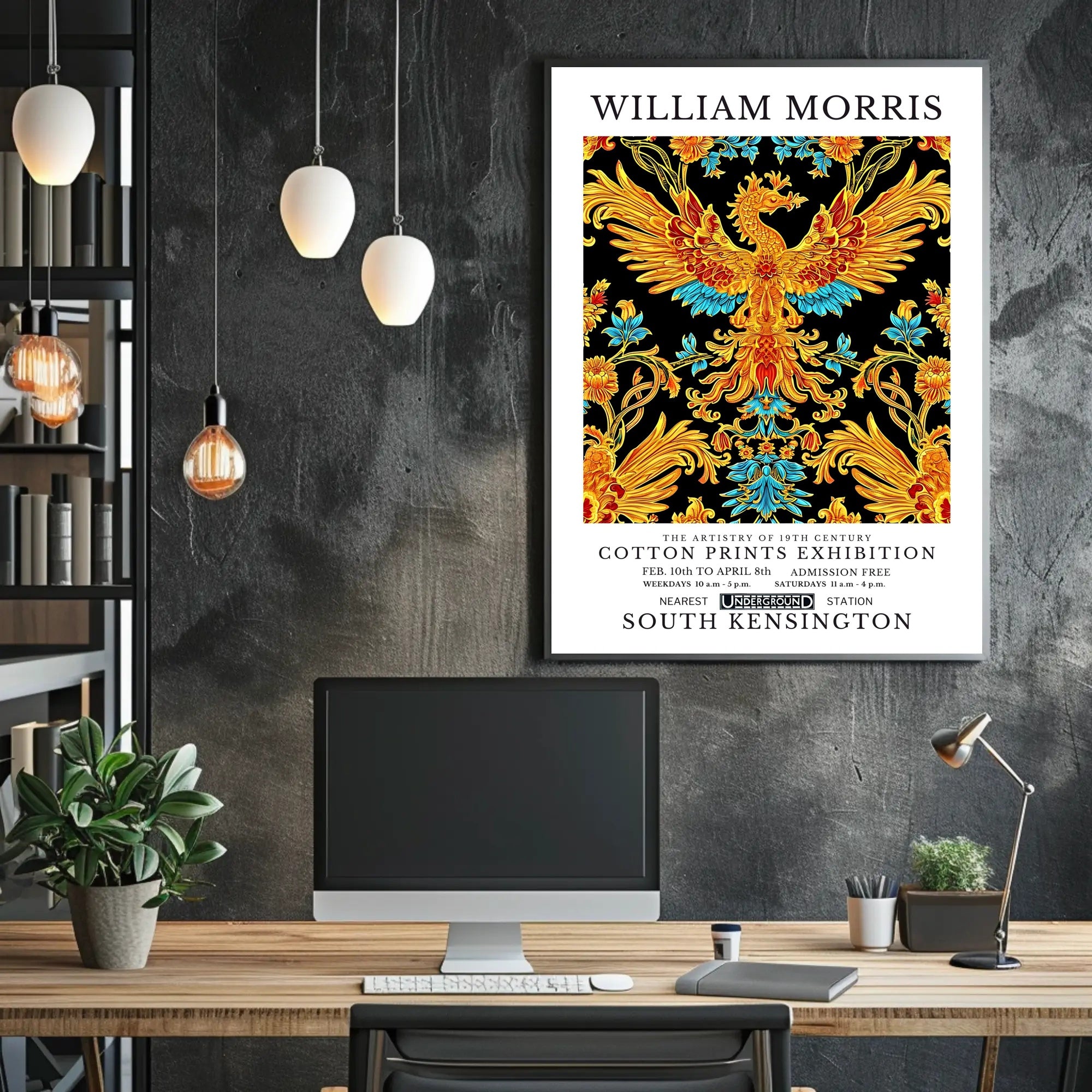 William Morris Cotton Prints Exhibition Poster