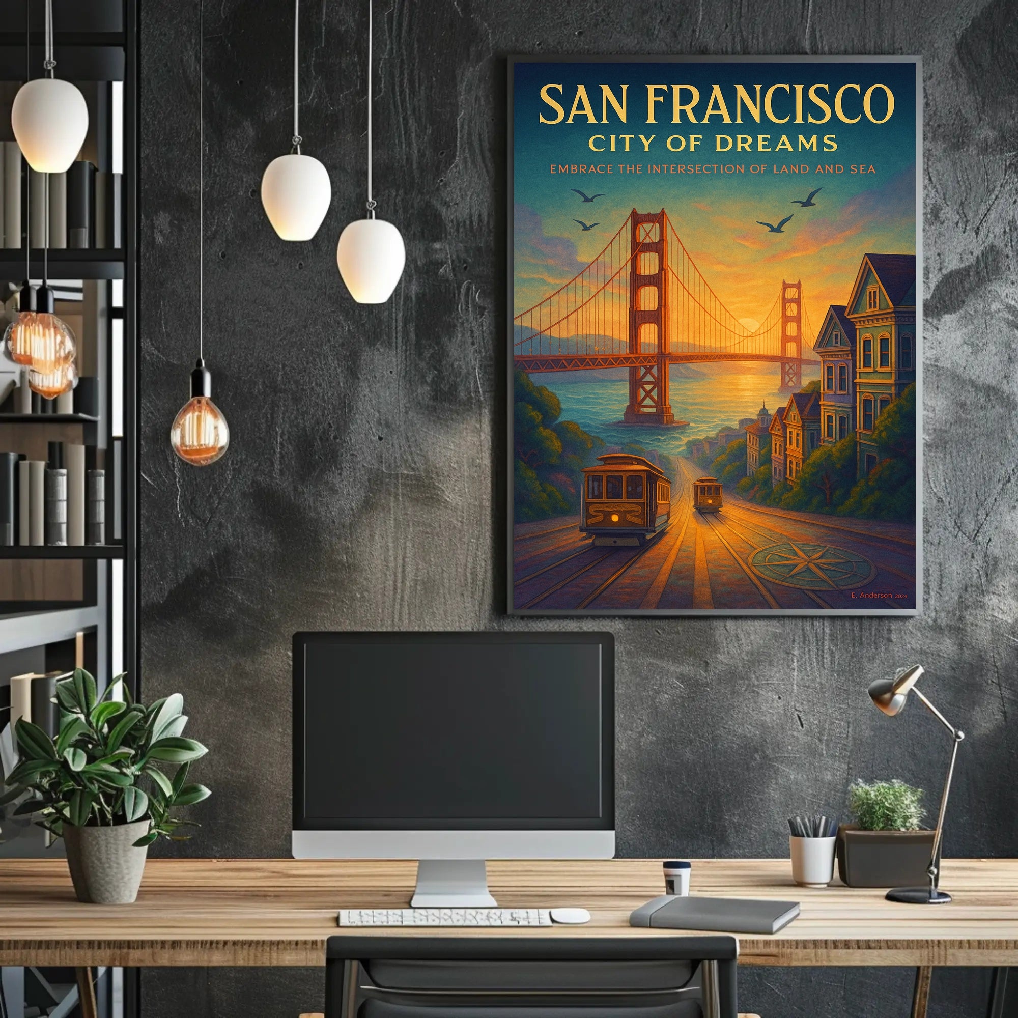 Golden Gate Bridge Sunset Urban or Cityscape Poster