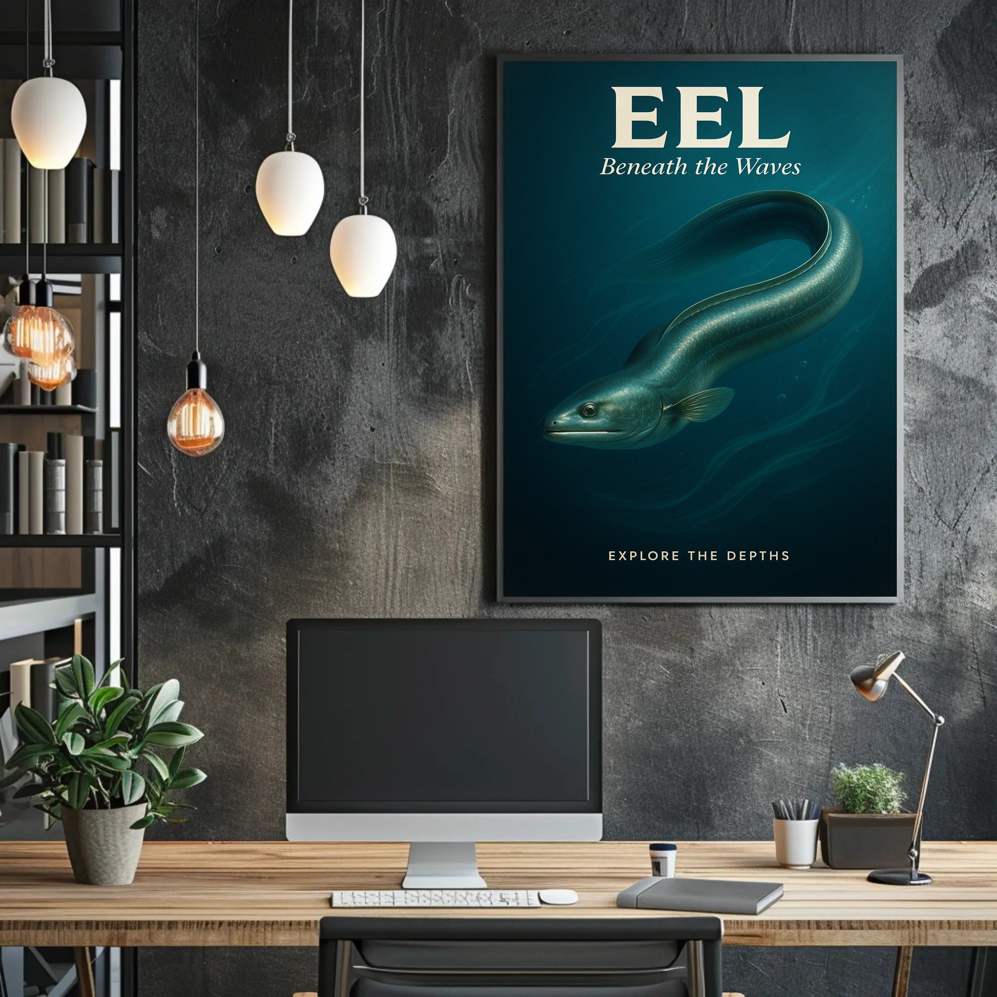 Eel Beneath the Waves Poster PosterGoat