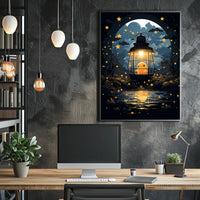 Starry Night Lantern Poster