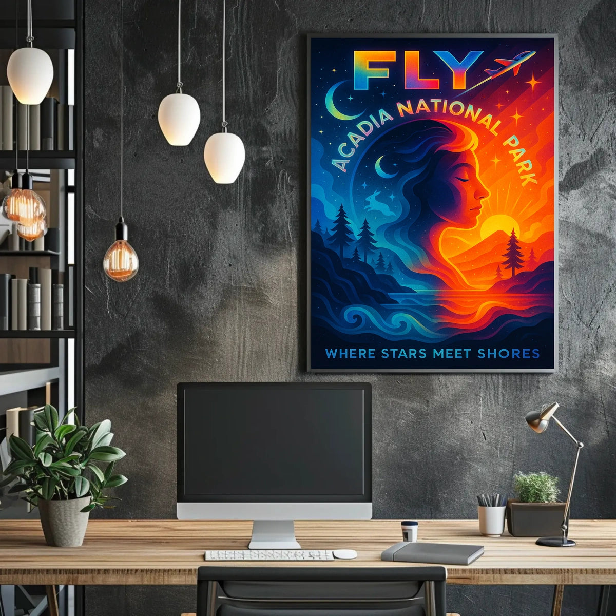 Fly to Acadia National Park Poster