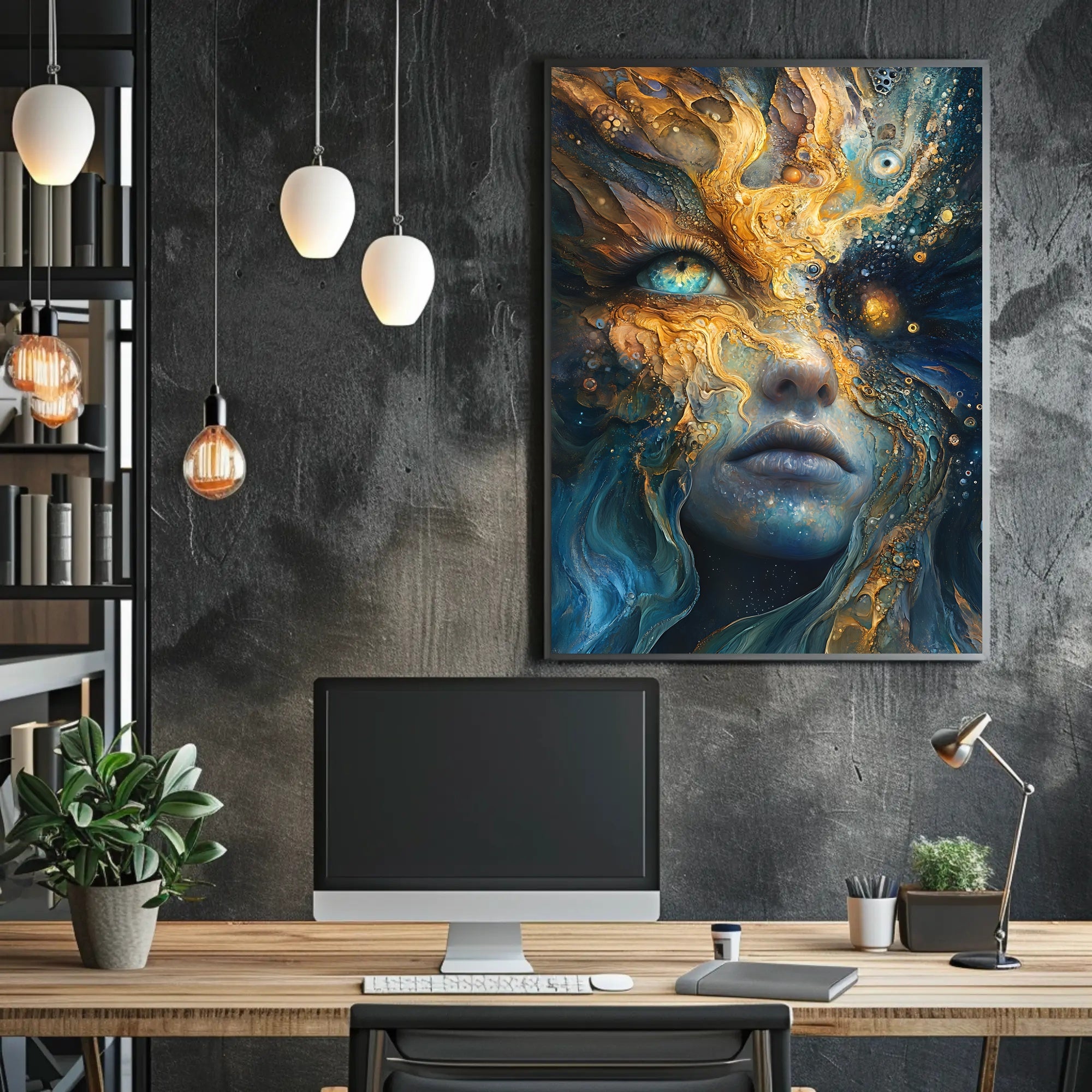 Cosmic Surrealism Abstract Artistic Poster