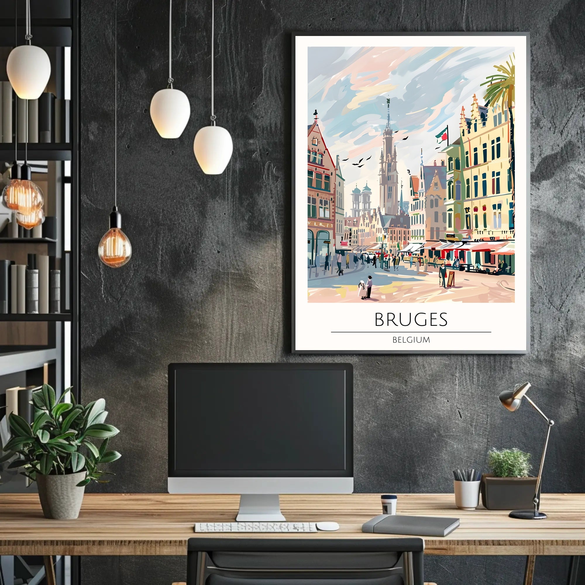 Charming Streets of Bruges Poster PosterGoat