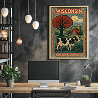 Wisconsin Countryside Vintage Rustic Cozy Poster
