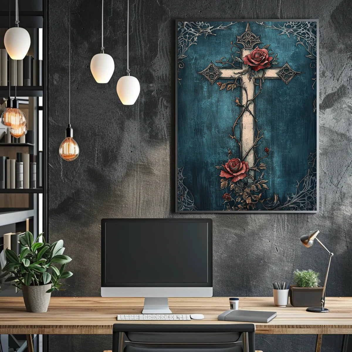 Roses and Thorns Gothic Design Artistic and Pop Culture Poster